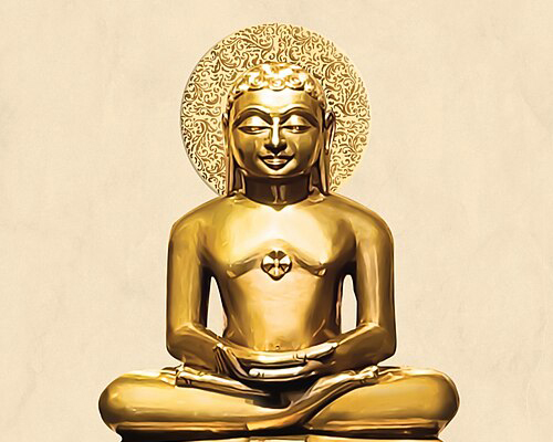 Sacred portrait of Shitalanatha Bhagwan, the Tenth Tirthankara of Jainism